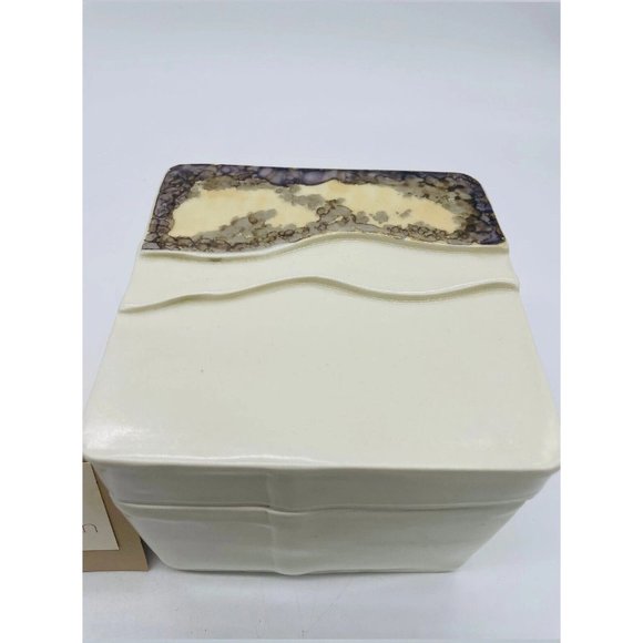 CAROLYN CARROLL Porcelain Crystalline Glaze Lidded Box W/ Papers - Picture 2 of 8